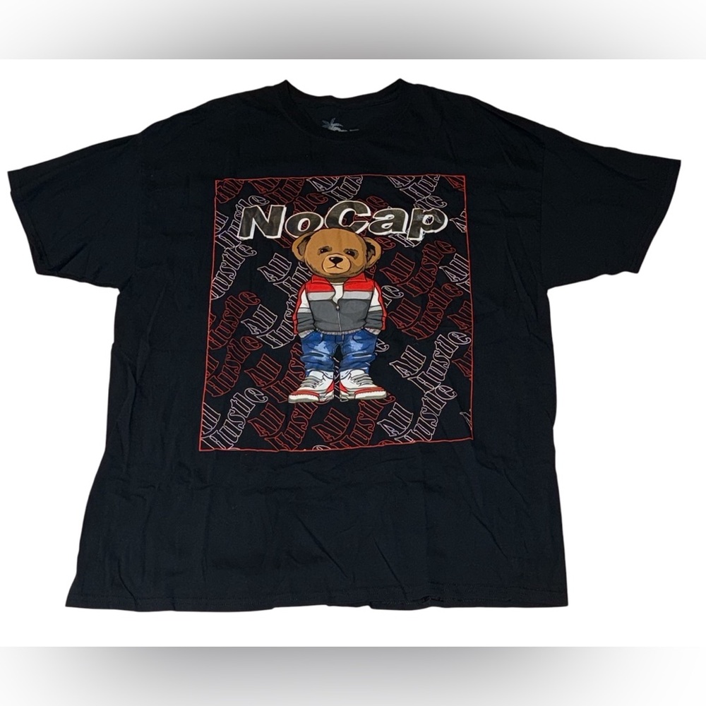 Vibes No Cap All Hustle Black GraphicTee Shirt Size 2X